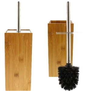 Bambus Klobürste Edelstahl WC Bürste Toilettenbürste WC Garnitur Klo Bürste - Picture 1 of 1