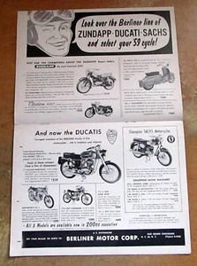 Originalanzeige Ducati Americano & Zundapp Super Sabre & Sachs Motorrad 1959  - Bild 1 von 1