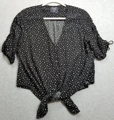 Blusa de manga corta Abercrombie & Fitch Top para mujer mediana M negra blanca estrellas Foto 1 de 4