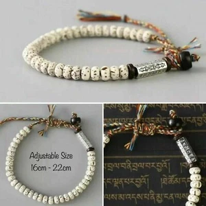 Tibetan Buddhist Braided Lucky Knot Bracelet Natural Beads Handmade Men's Gift. - Picture 1 of 12