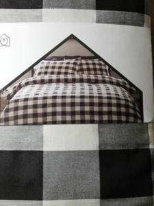 Single Duvet Cover 2 Piece Bedset & Slip Gingham Check Print Habitat Nurture - Picture 1 of 12