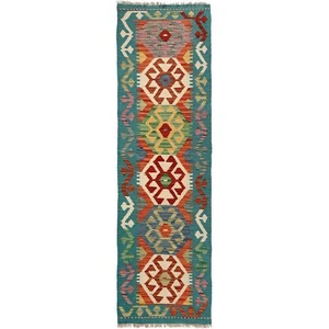 Chobi Vegetable Kilim Afghan Wool Rug Runner Interior Focus 6.5x1.8 ft - Picture 1 of 8