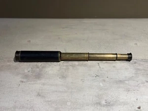 Antique 4-Draw Brass and Leather 18-Inch J.H. Steward Miniature Bisley Telescope - Picture 1 of 7