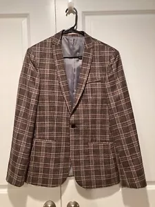 Noak jacket/blazer mens Pink & Brown Plaid - Picture 1 of 5