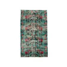 Funky floral Turkish Anatolian Deco rug — 3'10 x 6'9