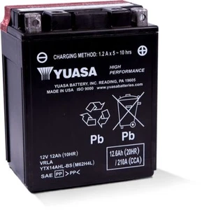 Yuasa Maintenance Free YTX14AHLBS 12 Volt Battery For Yamaha TX500 1973-1974 - Picture 1 of 3