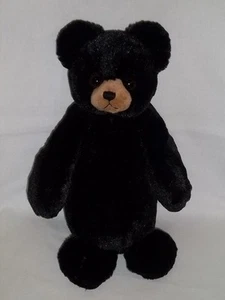 BEARINGTON COLLECTION 12" Plush BLACK BEAR Soft Stuffed Animal Bean Bottom Toy - Picture 1 of 3