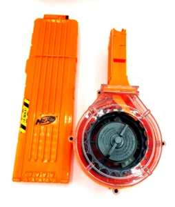 Lot Of 2 Nerf N-Strike Elite 25 & 18 Dart Ammo Drum Round Magazine Clip Enforce - Picture 1 of 5