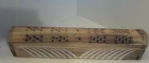 NEW COFFIN BOX Incense Burner For Sticks & Cones12" Wood Hand Carved New L@@K! - Picture 1 of 12