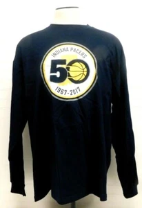 Antigua Indiana Pacers Mens XXL 2XL Long Sleeve 50th Season Primary Tee Shirt - Picture 1 of 6