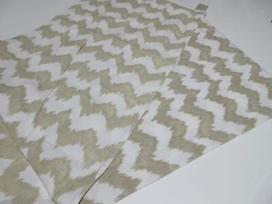16 x 108 VINTAGE Williams Sonoma Table Runner Beige Chevron Cotton Reversible - Picture 1 of 7