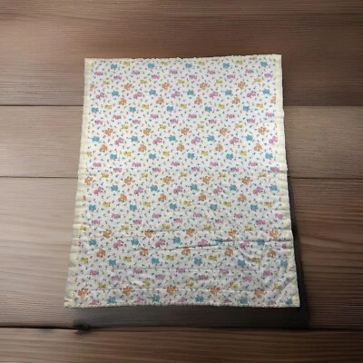 Vintage Hand Crafted Baby Flannel Quilt Double Sided Chick Squirrel Lamb Bears - Image 1 of 4