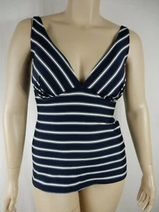 NEW City Chic Navy Stripe Corfu UW Tank Tankini Top Swimwear Plus Size M 18 #U63 - Picture 1 of 5