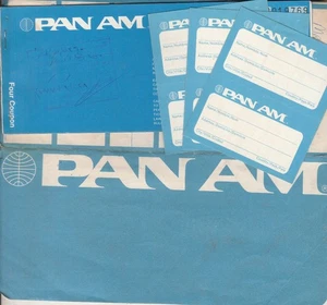 Billete de pasajero raro de EE. UU. y pegatinas y billetera PAN AM 1960 - Imagen 1 de 5
