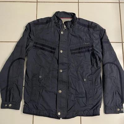 Chevignon CH-57 Jacket Blue Men’s M Moto Style Casual Zip Snap Front Authentic  - Image 1 of 4