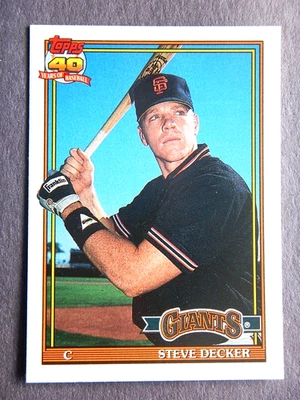 Steve Decker #29T  Topps Traded 1991 Baseball Card (San Francisco Giants) - Image 1 of 2