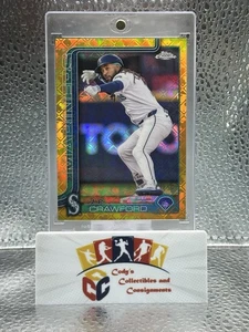 2025 Topps Chrome Logofractor JP Crawford Gold Refractor /50 Mariners - Picture 1 of 10