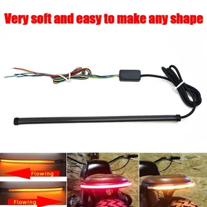 LED Motorcycle Flowing Turn Signal Indicator Motorbike Brake Lights Lamp 1 Pcs - Picture 1 of 17
