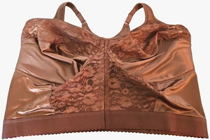 Comfort Choice Womens 54G Cocoa Brown Longline Bra Front Close Posture Support - Picture 1 of 5