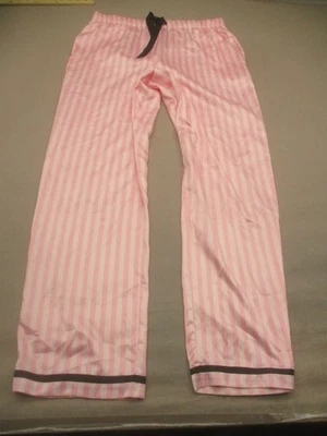 Pantalones de pijama rectos Victorias Secret talla M para mujer rosa a rayas con cordón 970 Foto 1 de 4