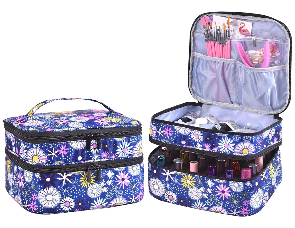 指甲油收纳盒-可容纳30瓶指甲用品收纳盒和存储双 — 第 1/1 张图片