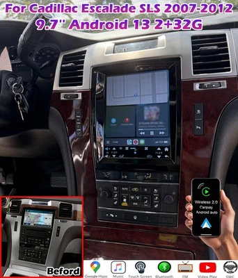 2+32G Android 13 CarPlay Car Stereo Radio FM For Cadillac Escalade SLS 2007-2012 - Image 1 of 4