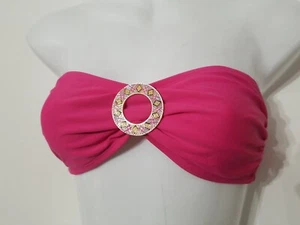 BIKINI BANDEAU XHILARATION ROSA BRILLANTE TALLA M - Imagen 1 de 4
