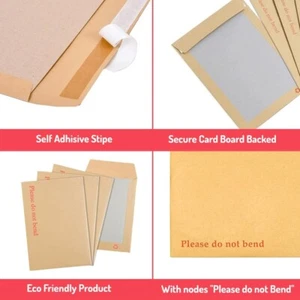 HARD BACKED ENVELOPES PLEASE DO NOT BEND MANILLA C3 C4 C5 C6 C4+ C5+ - Picture 1 of 5