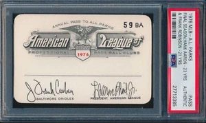 ⚾ 1976 American League Baseball Pass - Hank Aaron's Final Season! ⚾ - Picture 1 of 2