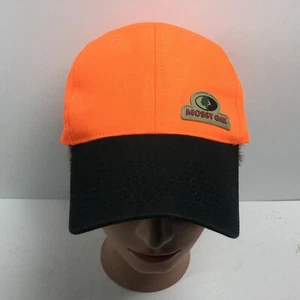 Mossy Oak Blaze Orange Hunting Hat Field Safety Strap Back Baseball Cap New - Picture 1 of 7