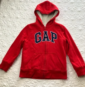 Gap Kids Hoodie Full Zip Gap Logo Front Red Size Small (6-7) Boy Girl Fleece - Picture 1 of 8
