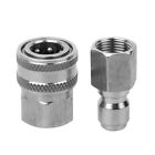 Stainless Steel Pressure Washer Adapter Set NPT 3/8in Female +Male Quick Connect