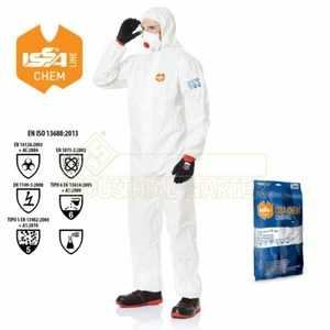 Tuta Monouso ISSA CHEM 08290 Protezione Chimica Tipo 5 6 3a CAT. (No TYVEK) - Imagen 1 de 4