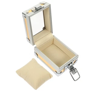 Caja de reloj de rejilla única organizador de reloj de pulsera para soporte de escritorio - Imagen 1 de 12