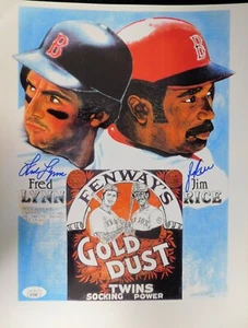 Boston Red Sox Fred Lynn and Jim Rice Signed 11x14 Photo JSA Authenticated - Picture 1 of 2