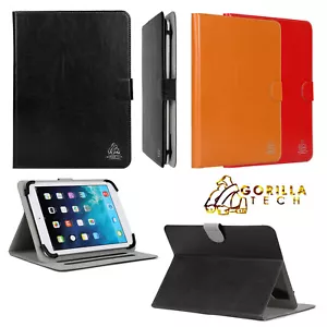 Gorilla Tech Universal Book Case Leather Stand Flip Cover for All iPads Tablets - Picture 1 of 19