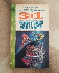 3 IN 1 - Sturgeon, Simak, Leinster 1963 1st Vintage Science Fiction Pyramid PB - Picture 1 of 9