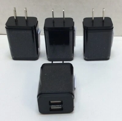 Adaptador de enchufe cargador de pared de 2 puertos Wireless Gear, negro, lote de 4, envío gratuito Foto 1 de 3