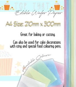  A4 sized Quality Sheets of Edible Wafer Paper - Choose your Colour & Amount  - Picture 1 of 6