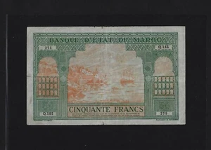 MOROCCO 50 FRANCS 1924 - 1943 P-40 VF Maroc - Picture 1 of 2