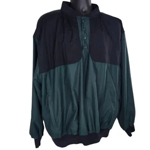 Cabela's Outdoor Gear Mens Shooting Pullover Windbreaker XXL Green Black Button - Picture 1 of 10