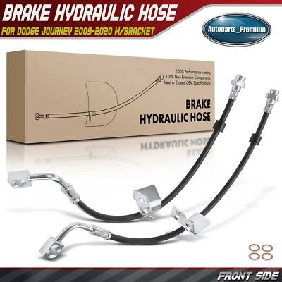 2x Front Brake Hydraulic Hose for Dodge Journey 2009-2020 L4 2.4L V6 3.5L 3.6L - Image 1 of 4