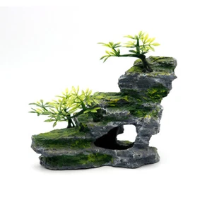 Aquarium Mountain Resin Stone Rock Coral Reef Cave Fish Tank Ornament Decor - Picture 1 of 5