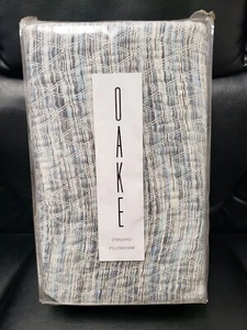 Oake Bloomingdales Grayson 100% Cotton Pillow Sham Blue Gray $90 Nautical New 5C - Picture 1 of 4