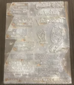 Vintage FORD TRUCKS 1950’s Talking Turkey Advertising PRINTING PLATE BLOCK - Picture 1 of 7