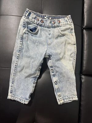 Vintage 90’s Little Levi’s Distressed Orange Tab Jeans Stained Size 24 Months - Image 1 of 4