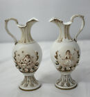 Vintage Lefton Bisque Porcelain Figurine Vases Pitchers Set