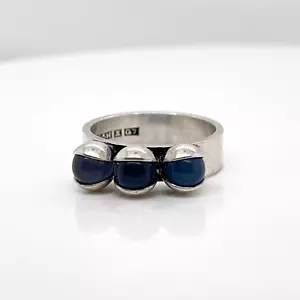 Elis Kauppi Finnish Modern Sterling Silver & Amethyst Ring - Picture 1 of 14