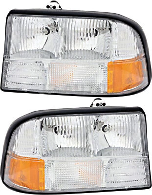 For 1998-2004 GMC Sonoma Bravada Jimmy Headlight Halogen Set Pair - Image 1 of 4