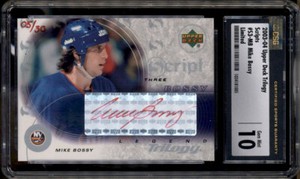 2003-04 Upper Deck Trilogy Scripts Limited Mike Bossy Autograph Auto /30 CSG 10